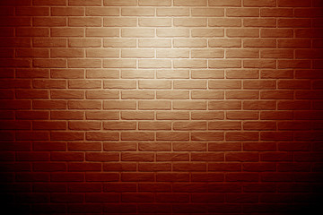 red brick wall with light effect and shadow, abstract background photo