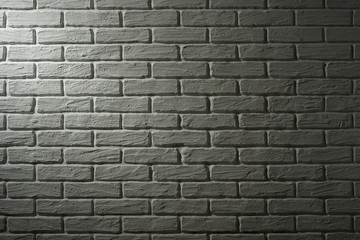 white brick wall with light effect and shadow, abstract background photo