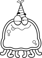 Cartoon Jellyfish Drunk Party
