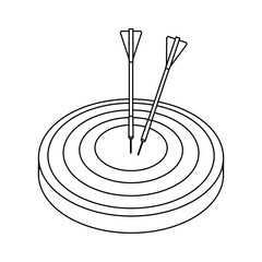 bullseye or target icon image vector illustration design  single black line