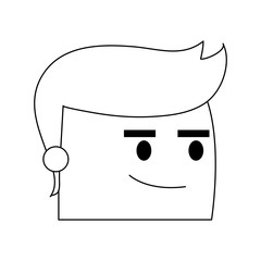 happy man cartoon icon image vector illustration design  single black line