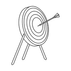 bullseye or target icon image vector illustration design  single black line