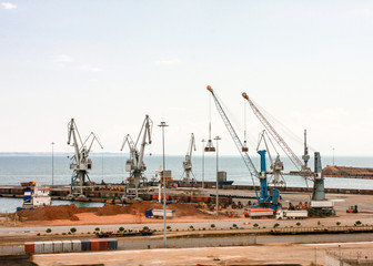 Fototapeta na wymiar old cargo port of piraeus athens greece