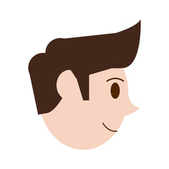 side of face happy man icon image vector illustration design 