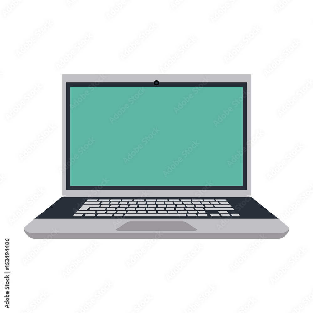 Poster laptop computer icon image vector illustration design