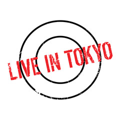 Live In Tokyo rubber stamp. Grunge design with dust scratches. Effects can be easily removed for a clean, crisp look. Color is easily changed.