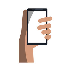 hand holding cellphone icon image vector illustration design 