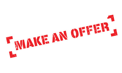 Make An Offer rubber stamp. Grunge design with dust scratches. Effects can be easily removed for a clean, crisp look. Color is easily changed.