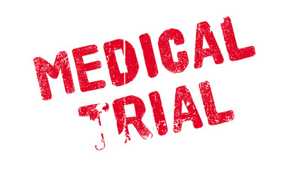 Medical Trial rubber stamp. Grunge design with dust scratches. Effects can be easily removed for a clean, crisp look. Color is easily changed.