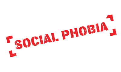 Social Phobia rubber stamp. Grunge design with dust scratches. Effects can be easily removed for a clean, crisp look. Color is easily changed.