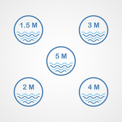 pool depth for swimming pool logo icon