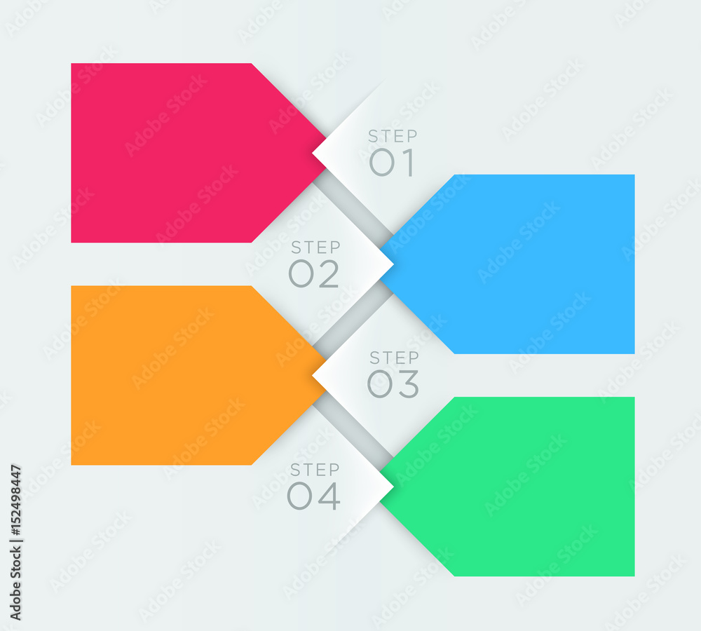 Poster infographic template with arrow point steps 1 to 4 b