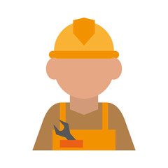 construction worker builder contractor icon image vector illustration design 