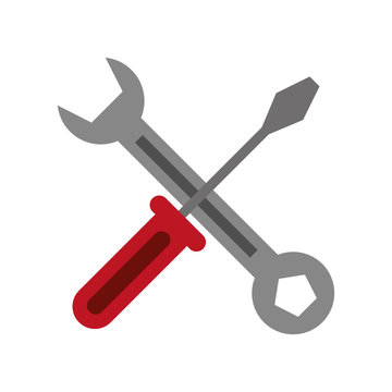screwdriver and wrench icon image vector illustration design 