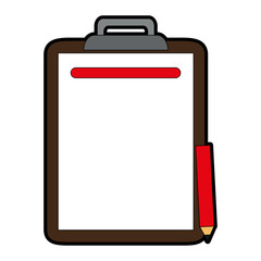 clipboard with pencil icon image vector illustration design 