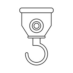 crane hook icon image vector illustration design  single black line