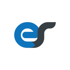 Initial Letter ES ER Rounded Lowercase Logo
