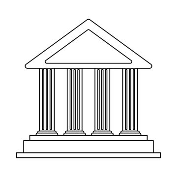 ancient greek building icon image vector illustration design  single black line