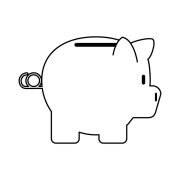 piggy bank icon image vector illustration design  single black line