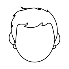 head of faceless young man icon image vector illustration design  single black line