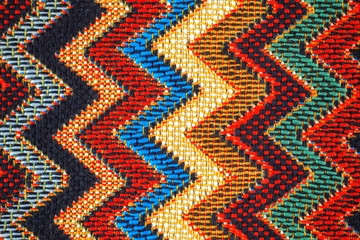 Texture of  fabric with  traditional Mexican pattern - 152504850