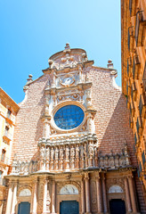Obraz premium Facade of the Santa Maria de Montserrat Basilica, Monserrat Abbey, Barcelona, Spain