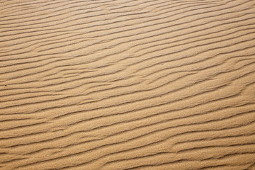 Lines in the sand of a beach, close up