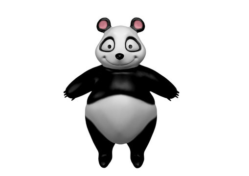 Urso Panda, Ilustração 3D