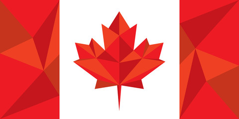 Low Poly Style Canadian Flag