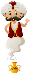 Genie coming out of lamp
