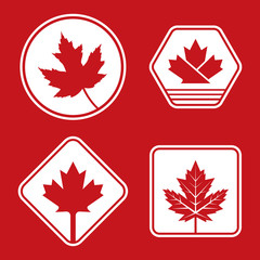 Canadian Maple Leaf Badges