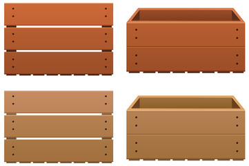 Two boxes made of wood in different colors