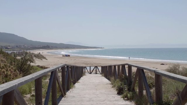 Sunny Bolonia beach at Tarifa  