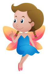 Cute fairy with colorful wings