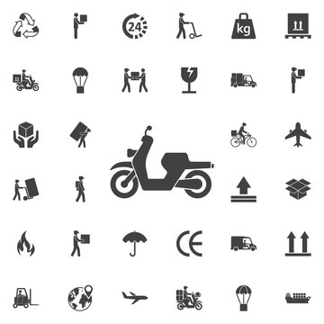 Moped icon. Vector