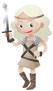 Female warrior with sharp sword
