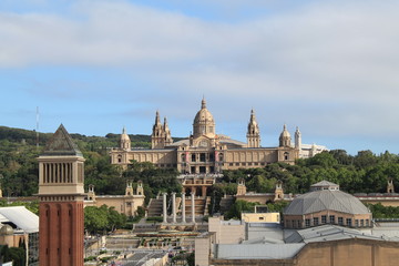 Obraz premium Palace up close Barcelona Spain