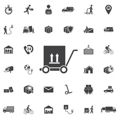 man icon with trolley.vector illustration.