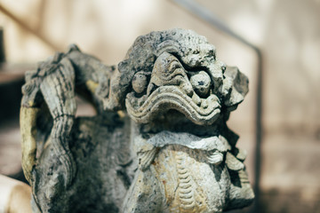 Fototapeta na wymiar lion statue in temple