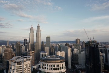 Fototapeta na wymiar Top view of Kuala Lumper skyline at twilight