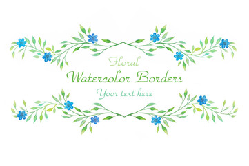 Fototapeta na wymiar Watercolor floral border