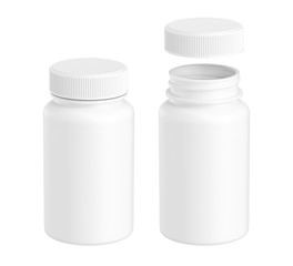 white plastic bottle isolated on white background, 3D rendering