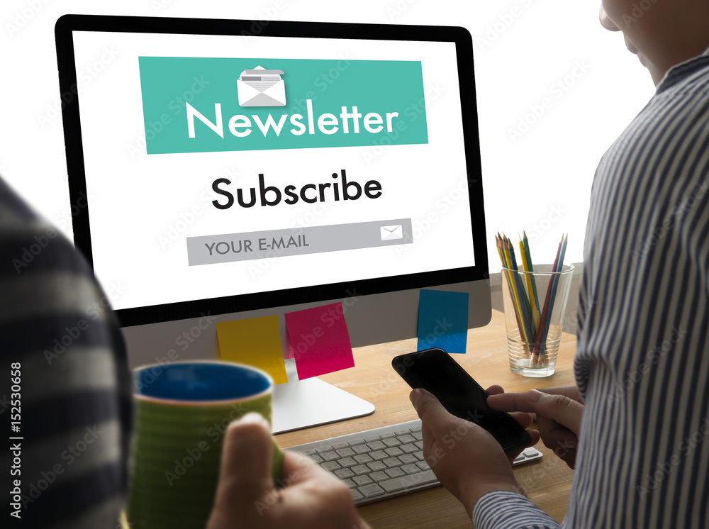 Poster join register newsletter to update information and subscribe register member