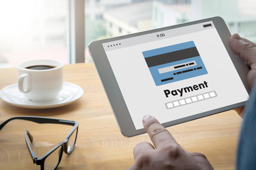 Man using mobile payments online shopping m-banking  Internet Global Marketing