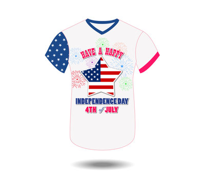 Design t-shirt United States of America for happy independence day 4th of july
