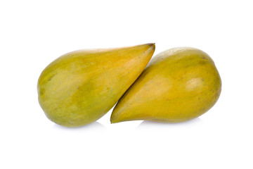 whole ripe Canistel or Egg fruit on white background