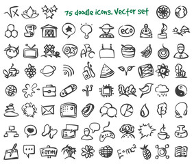 vector doodle icons set