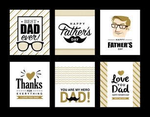 Set of father's day greeting card