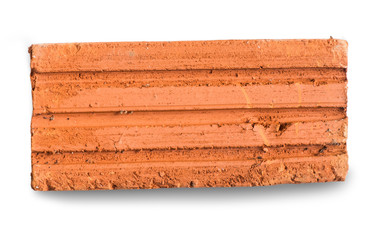 Red brick on white background
