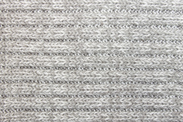 Horizontal Gray Knitting or Knitted Fabric Texture Pattern Background